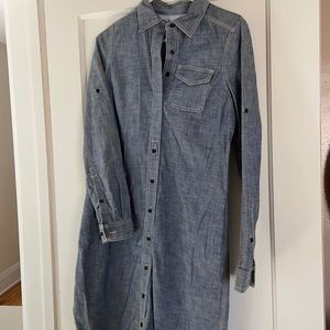 Long sleeve denim shirt dress